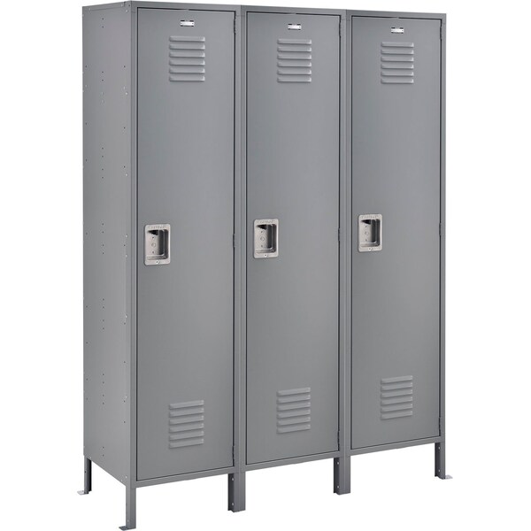 Global Industrial Louvered Door Locker, 54 in W, 18 in D, 78 in H, Gray 493662GY - main